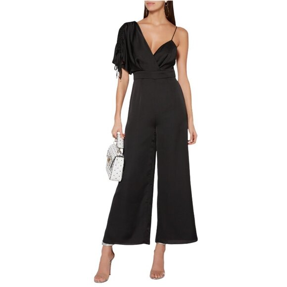 KEEPSAKE the Label Pants - KEEPSAKE THE LABEL Black Asymmetric Uncovered Jumpsuit Size Large
